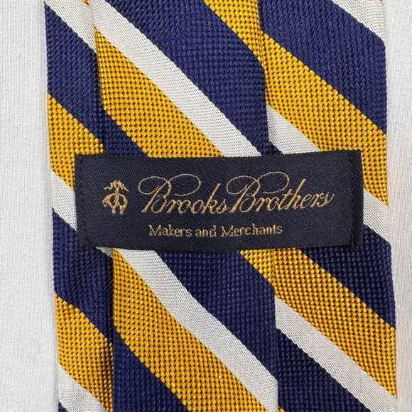 Brooks Brothers Men’s Silk Striped Tie Made In USA Necktie Classic Preppy EUC - Picture 7 of 8